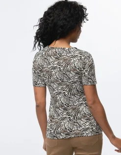 Fashion T-shirt imprimé animalier T-shirts|Hauts