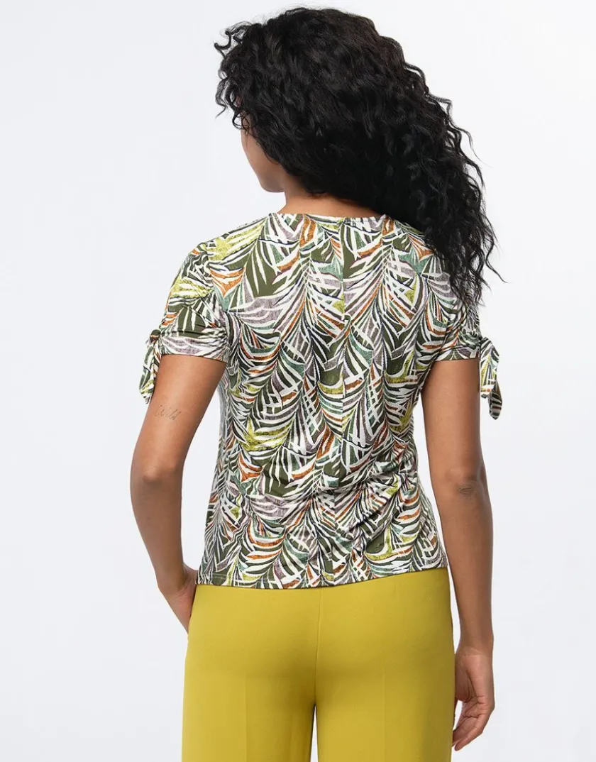 Hot T-shirt imprimé kaki T-shirts|Hauts