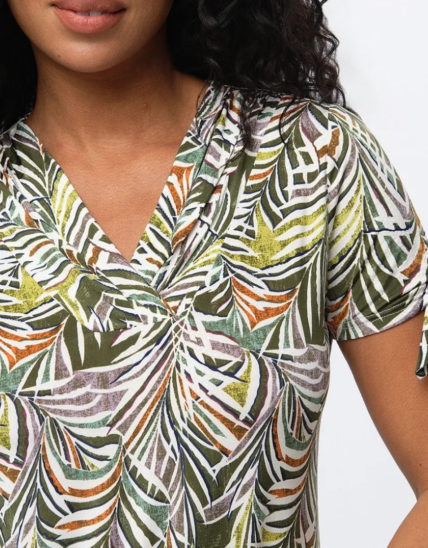 Hot T-shirt imprimé kaki T-shirts|Hauts
