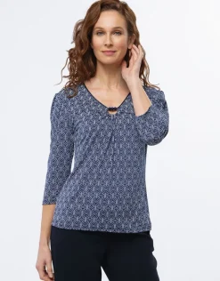 Fashion T-shirt imprimé marine T-shirts|Hauts