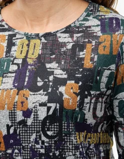 New T-shirt imprimé noir vert T-shirts|Hauts