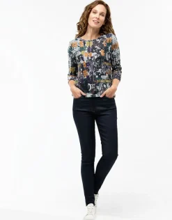 New T-shirt imprimé noir vert T-shirts|Hauts