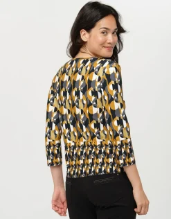New T-shirt imprimé ocre T-shirts|Hauts