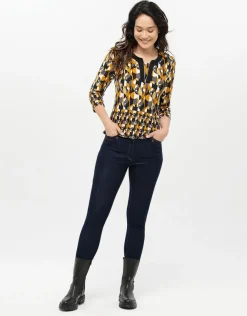 New T-shirt imprimé ocre T-shirts|Hauts