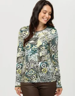 Sale T-shirt imprimé vert T-shirts|Hauts
