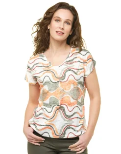 Hot T-shirt kaki orange T-shirts|Hauts