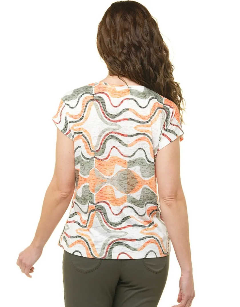 Hot T-shirt kaki orange T-shirts|Hauts