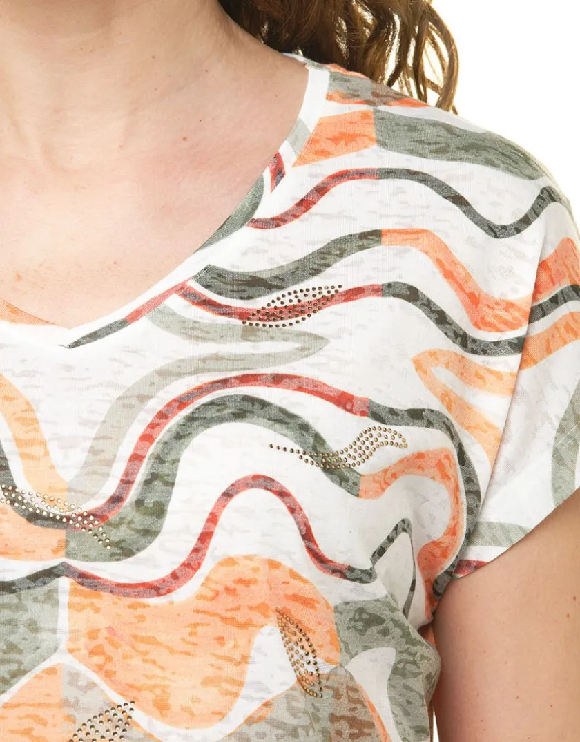 Hot T-shirt kaki orange T-shirts|Hauts