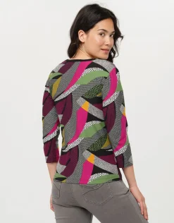Sale T-shirt kaki rose motifs T-shirts|Hauts