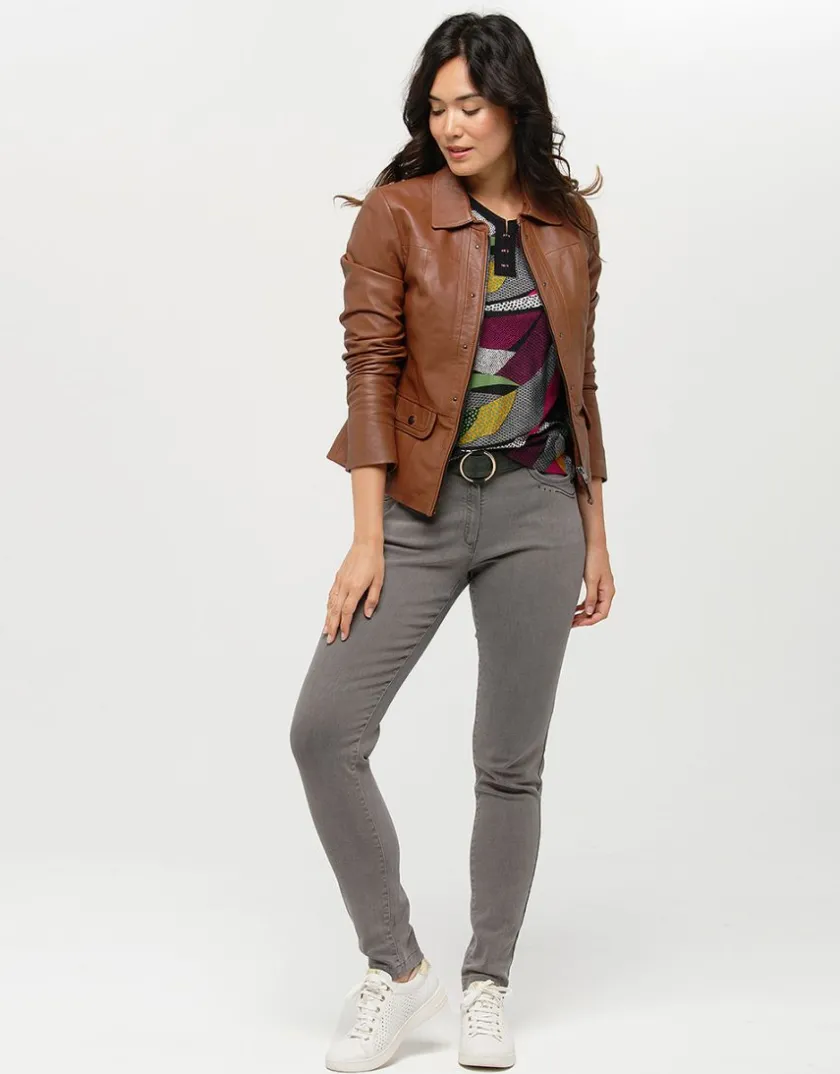 Sale T-shirt kaki rose motifs T-shirts|Hauts