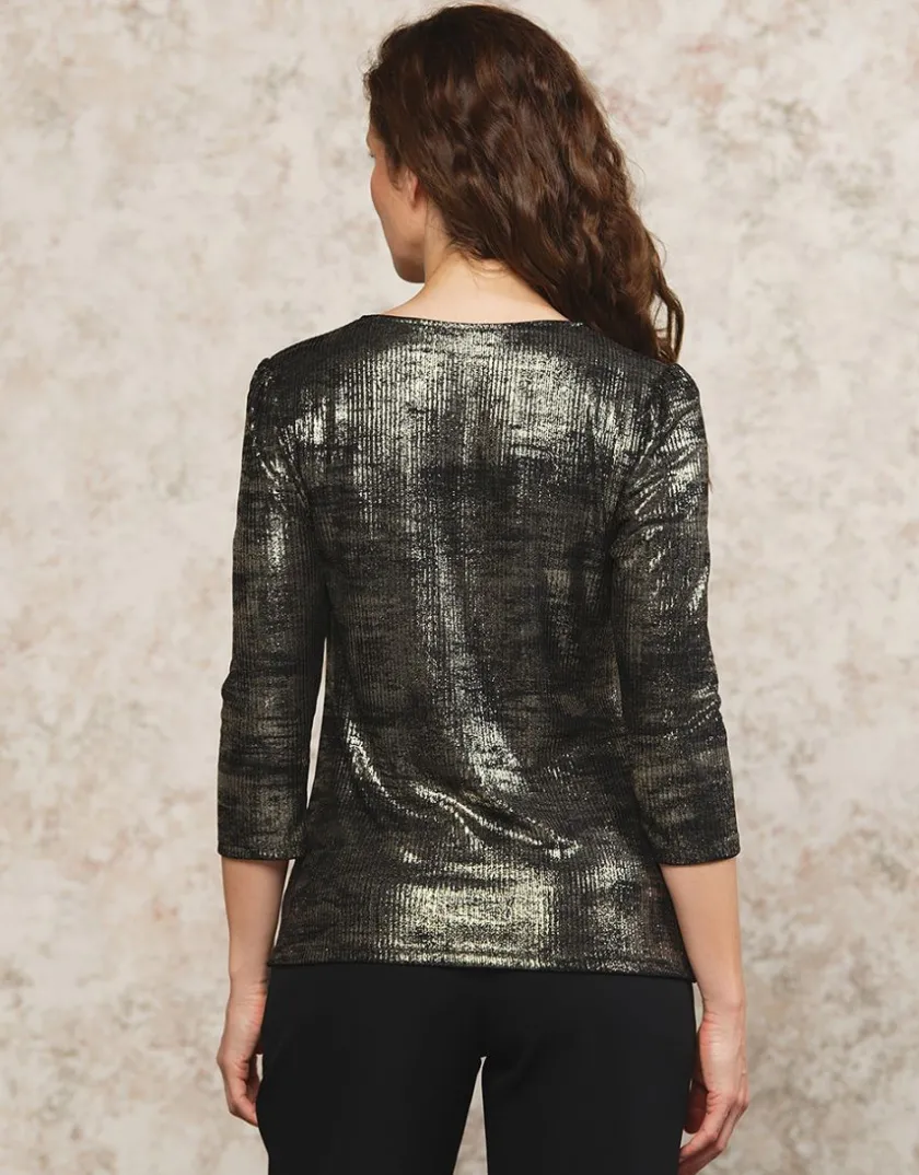 Sale T-Shirt lamé doré Hauts|T-shirts