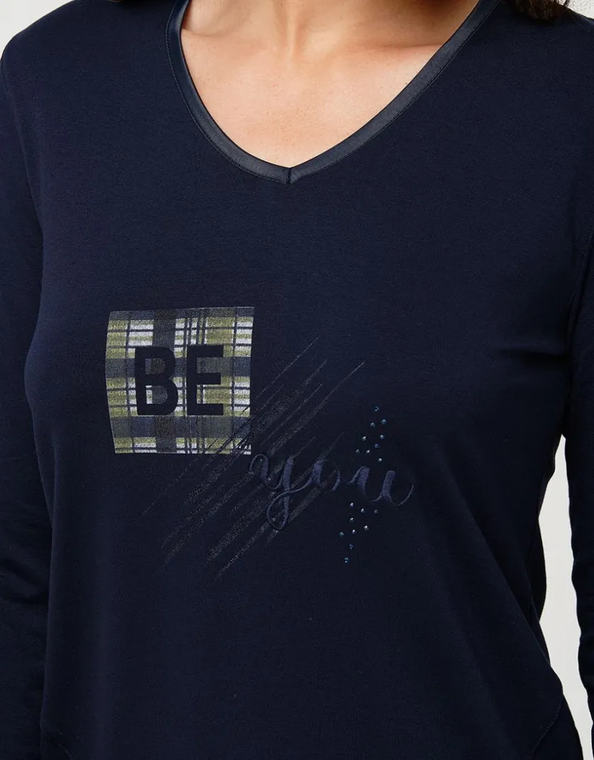 New T-shirt marine imprimé T-shirts|Hauts