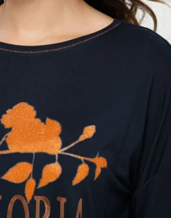 Hot T-shirt marine motif T-shirts|Hauts