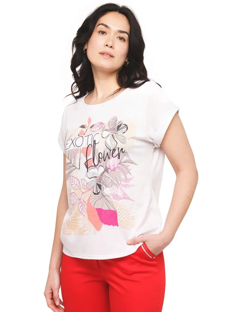 Sale T-shirt motif blanc T-shirts|Hauts