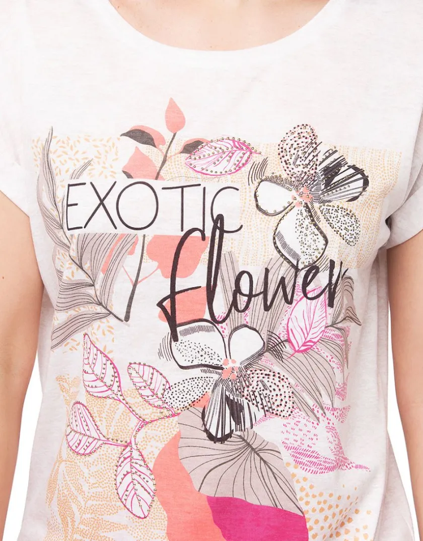 Sale T-shirt motif blanc T-shirts|Hauts