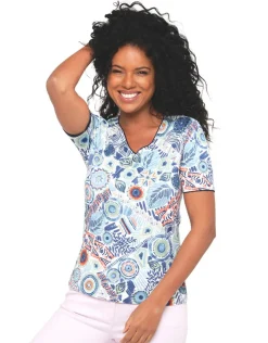 Discount T-shirt motif bleu T-shirts|Hauts