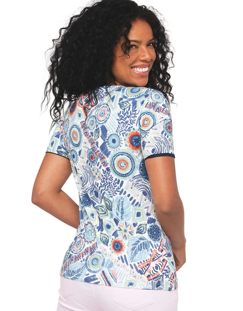 Discount T-shirt motif bleu T-shirts|Hauts