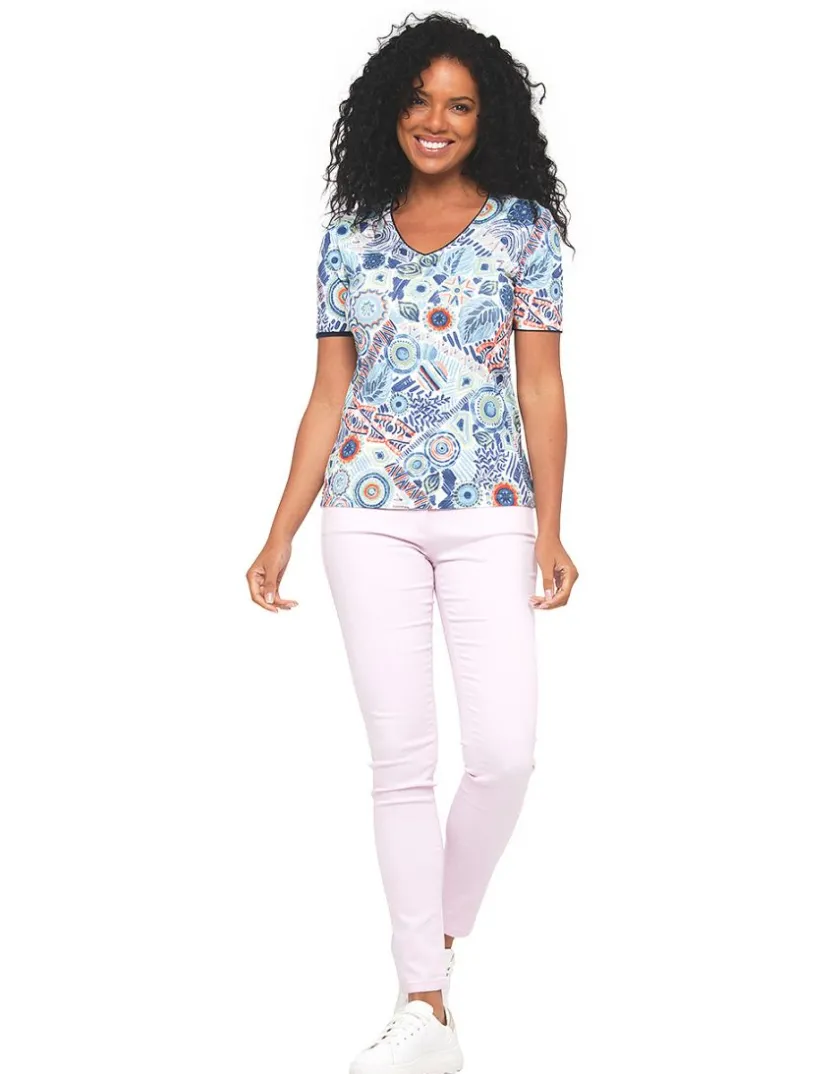 Discount T-shirt motif bleu T-shirts|Hauts