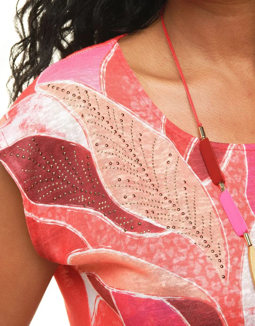 Hot T-shirt motif corail T-shirts|Hauts
