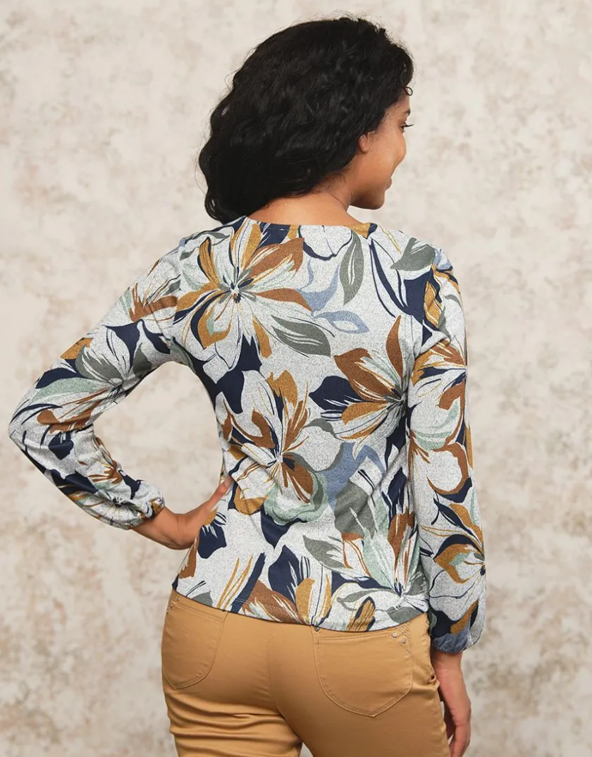 Best T-shirt motif floral gris T-shirts|Hauts