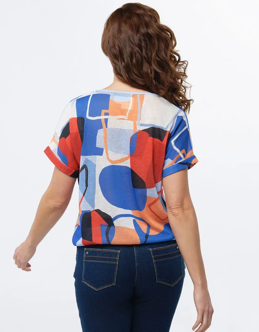 Clearance T-shirt motif géométrique T-shirts|Hauts