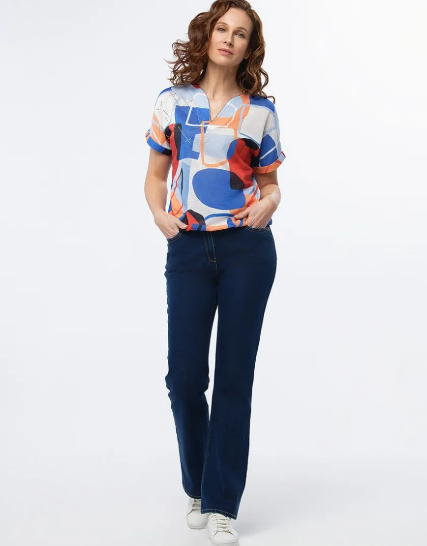 Clearance T-shirt motif géométrique T-shirts|Hauts