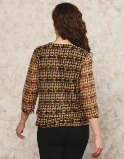 Fashion T-shirt motif jaune T-shirts|Hauts