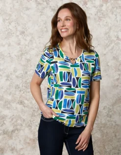 Fashion T-shirt motif multicolore T-shirts|Hauts