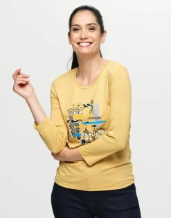 Hot T-shirt motif ocre T-shirts|Hauts