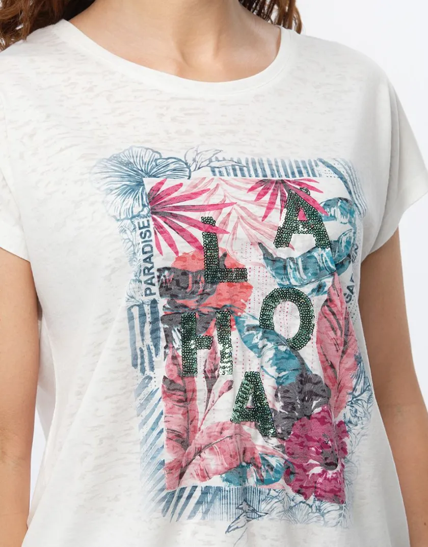 Online T-shirt motif tropical T-shirts|Hauts
