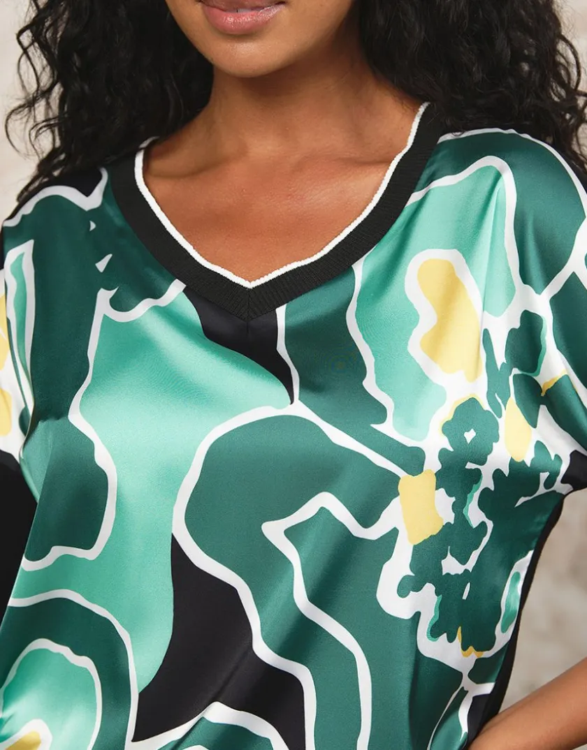 Clearance T-shirt motif vert noir T-shirts|Hauts