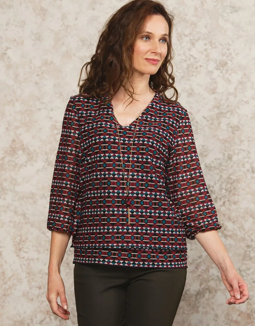 Outlet T-shirt motif violet T-shirts|Hauts