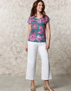New T-shirt motif violet T-shirts|Hauts