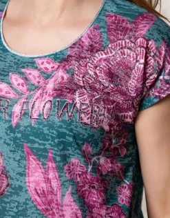 New T-shirt motif violet T-shirts|Hauts
