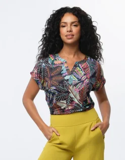 New T-shirt multicolore motif T-shirts|Hauts