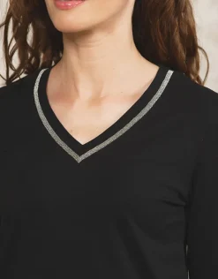 Hot T-shirt noir coton T-shirts|Hauts