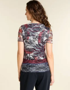 Fashion T-shirt noir en résille T-shirts|Hauts