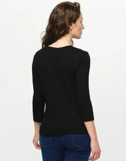 Hot T-shirt noir imprimé T-shirts|Hauts