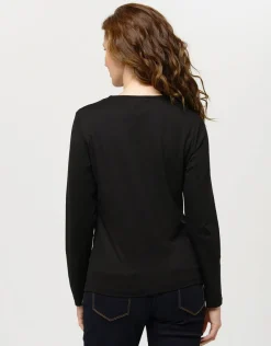 Fashion T-shirt noir motif pop T-shirts|Hauts