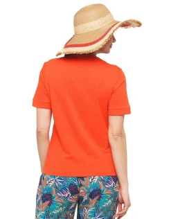 Online T-shirt orange coton T-shirts|Hauts
