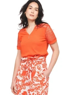 Sale T-shirt orange créponné Chemisiers & Blouses|Hauts
