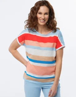 Fashion T-shirt rayé multicolore T-shirts|Hauts