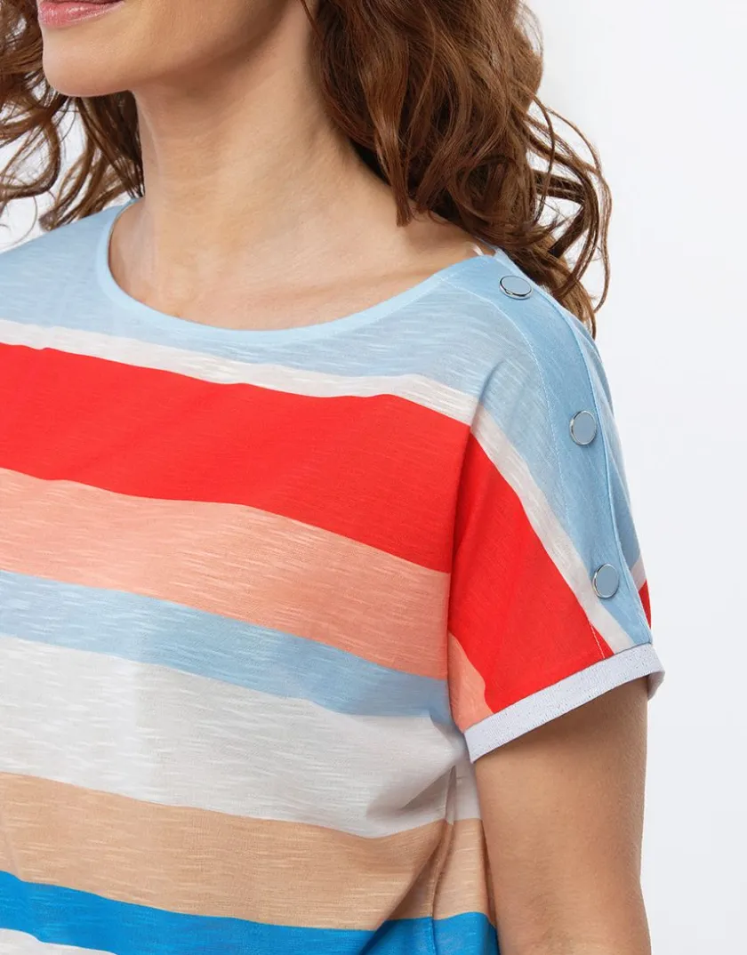 Fashion T-shirt rayé multicolore T-shirts|Hauts