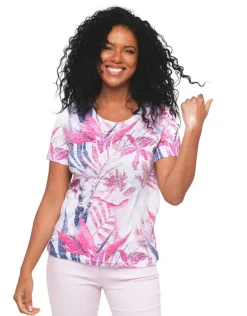 Discount T-shirt rose strass T-shirts|Hauts