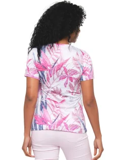 Discount T-shirt rose strass T-shirts|Hauts