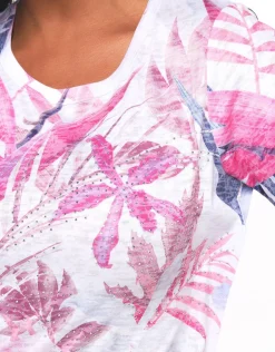 Discount T-shirt rose strass T-shirts|Hauts