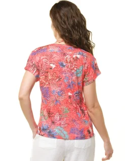 Hot T-shirt rouge imprimé T-shirts|Hauts