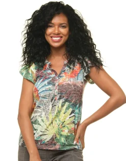 Online T-shirt vert en dévoré T-shirts|Hauts