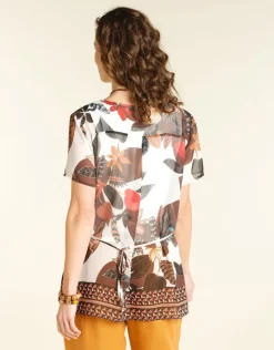 Fashion Tunique en voile marron Chemisiers & Blouses|Hauts