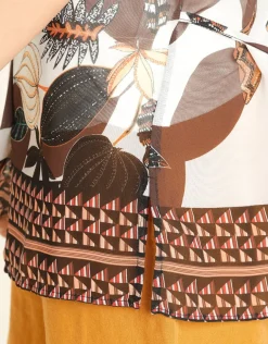 Fashion Tunique en voile marron Chemisiers & Blouses|Hauts